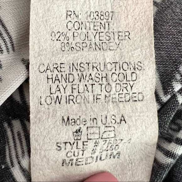 BLU Heaven Black and White Floral Empire Dress V Neck Tie at Waist Wide Sleeve M - Picture 11 of 12